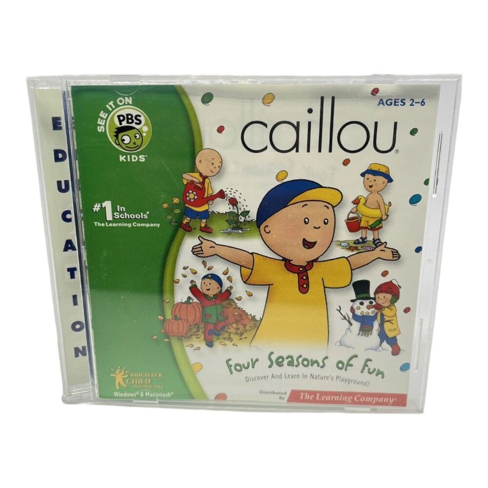 Caillou Four Seasons of Fun (CD ROM, 2002) Game PBS Kids Windows Macintosh WORKS